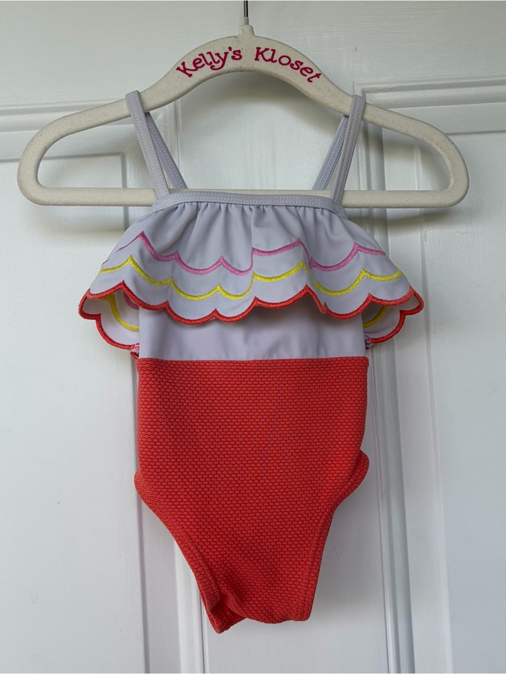 •Janie and Jack• One Piece Scallop Trim Swimsuit - Size 6–12 Months